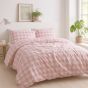 Gingham Pink Cotton Mix Duvet Cover Set