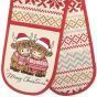 Merry Christmas Red Double Oven Glove