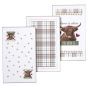 Velour Highland Tea Towel 3pk