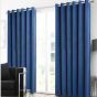 Juno Blue 90 x 90 Blackout Ready Made Eyelet Curtains