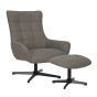Morgan Dark Grey Swivel Chair and Footrest BULKY