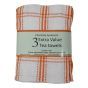 Orange Check Tea Towel 3pk