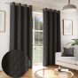 Osaka Black Thermal Ready Made Eyelet Curtains