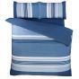 Pacific Stripe Blue Duvet Cover & Fitted Sheet Set