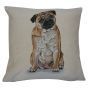 Pug Natural Cushion Cover