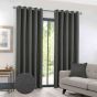 Serene Charcoal Blackout Ready Made Eyelet Curtains
