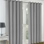 Zurich Silver Blackout Ready Made Eyelet Curtains