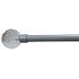 Ball 13/16mm Silver Curtain Extendible Pole 1.2-2.1m