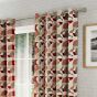 Sphere Terracotta Ready Made Eyelet Curtains
