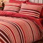 Stripe Red Flannelette Duvet Cover Set