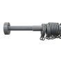 Stud 13/16mm Silver Extendible Curtain Pole 1.2-2.1m