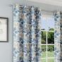 Trail Blue Blackout Ready Made Eyelet Curtains
