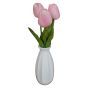Pink Tulips in White Vase
