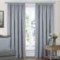 Venus Silver Blackout Ready Made Pencil Pleat Curtains