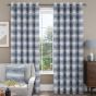 Visage Blue Blackout Ready Made Eyelet Curtains