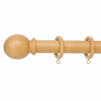 28mm Natur Wooden Natural Curtain Pole