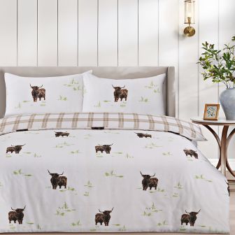 Angus Natural Cotton Rich Duvet Cover Set