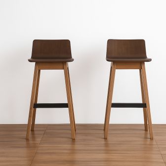 Ava Low Back Cocoa Bar Stool Pair