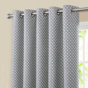 Avignon Silver Ready Made Eyelet Curtains