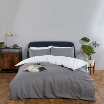 Oxford White & Grey Duvet Cover Set