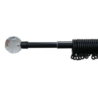 Ball 13/16mm Black Curtain Extendible Pole 1.2-2.1m