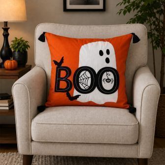 Boo Orange Filled Cushion