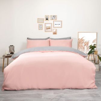 Oxford Blush & Grey Duvet Cover Set
