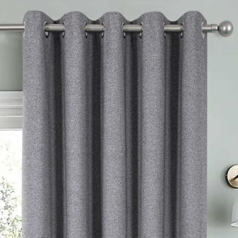 Chester Grey Blackout Ready Made Eyelet Curtains