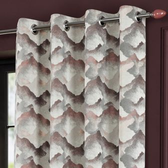 Clouds Blush Ready Made Eyelet Curtains