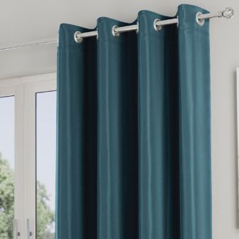 Dusk Teal 90x90 Ready Made Eyelet Curtains