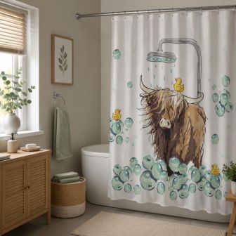 Highland Cow Shower Curtain