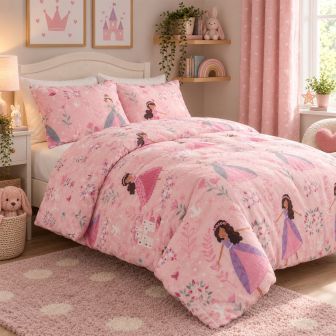 Fairytale Pink Fleecy Duvet Cover Set