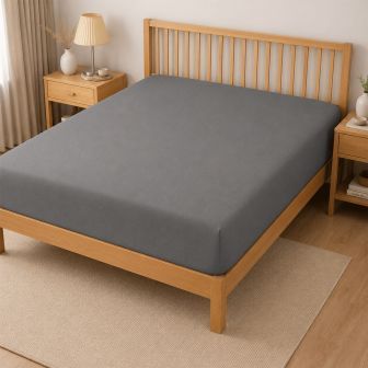 Flannelette Charcoal Fitted Sheet