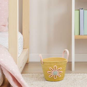 Yellow Floral Storage Basket