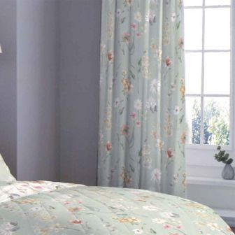 Verity Green Pencil Pleat Curtains 66" x 72"
