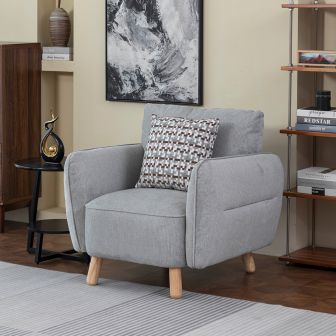 Isla Light Grey 1 Seater Sofa