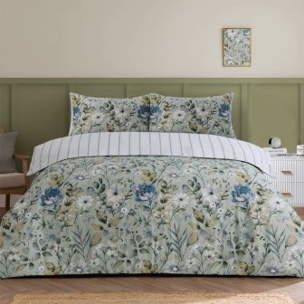 Kew Green Cotton Rich Duvet Cover Set