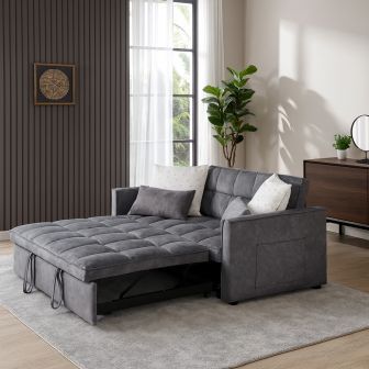 Lagan Dark Grey 2 Seater Sofa Bed