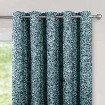 Linton Teal Blackout Ready Made Eyelet Curtains