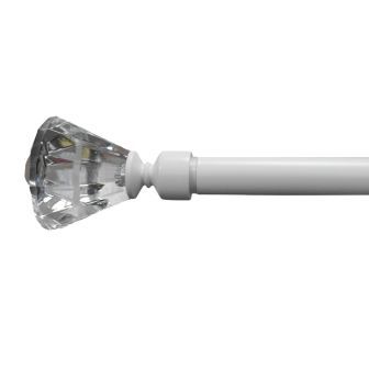 16/19mm Naples White Extendable Curtain Pole
