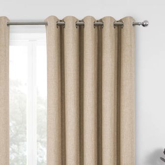 Newport Oatmeal Blackout Ready Made Eyelet Curtains