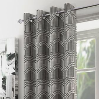 Olympus Silver Ready Made Eyelet Curtains