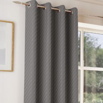 Osaka Charcoal Thermal Ready Made Eyelet Curtains