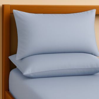 Percale Blue Pillowcase Pair