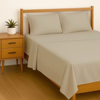 Percale Grey Cotton Mix Flat Sheet Range