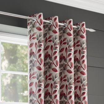 Perth Red Eyelet Curtains