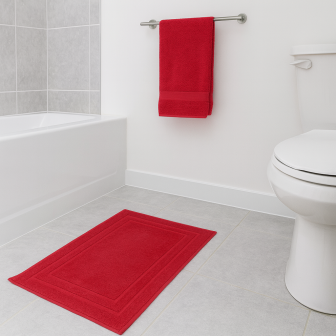 500gsm Zero Twist Red Bathmat