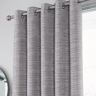 Treviso Silver Ready Made Eyelet Curtains
