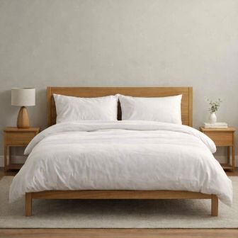 Revitalife White Anti-Allergy 100% Cotton Duvet Cover Set