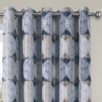 Rondo Blue Ready Made Eyelet Curtain